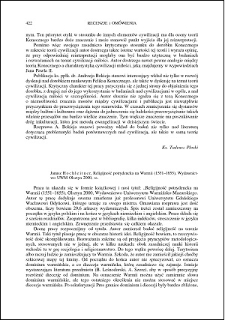 Janusz Hochleitner, Religijność potrydencka na Warmii (1551-1655) : [recenzja]