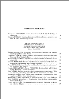 Studia Warmińskie T. 39 (2002) - spis treści