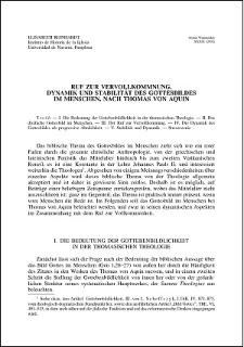 Ruf zur Vervollkommnung : Dynamik und Stabilität des Gottesbildes im Menschen, nach Thomas von Aquin