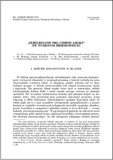 "Peregrinatio pro Christi Amore" we wczesnym Średniowieczu