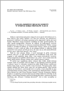 Zadania rodzinne idealnej kobiety w świetle Księgi Przysłów 31,10-31