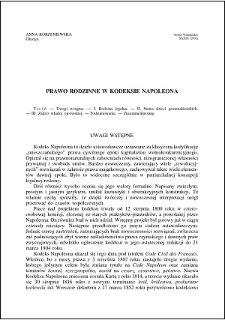 Prawo rodzinne w Kodeksie Napoleona