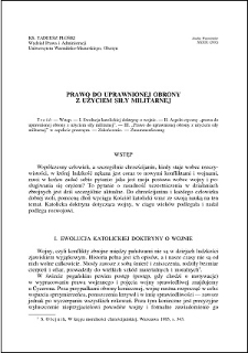 Prawo do uprawnionej obrony z użyciem siły militarnej