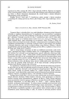 Bóg i człowiek, Jerzy Lewandowski : [recenzja]