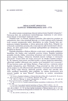 Działalność społeczna Kapituły Dobromiejskiej (1525-1772)