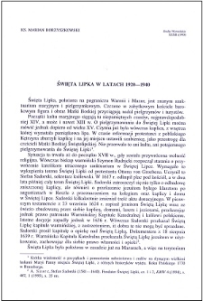 Święta Lipka w latach 1920-1940