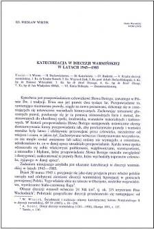Katechizacja w diecezji warmińskiej w latach 1945-1985
