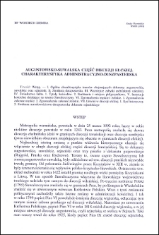 Augustowsko-suwalska część diecezji ełckiej : charakterystyka administracyjno-duszpasterska