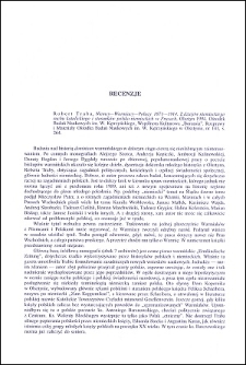 Robert Traba, Niemcy - Warmiacy - Polacy 1871-1914. Z dziejów niemieckiego ruchu katolickiego i stosunków polsko-niemieckich w Prusach : [recenzja]