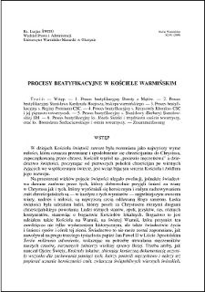 Procesy beatyfikacyjne w Kościele Warmińskim