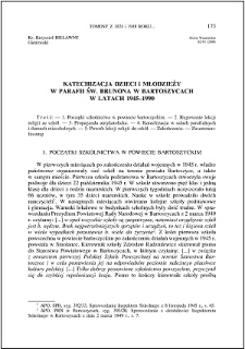 Katechizacja dzieci i młodzieży w parafii św. Brunona w Bartoszycach w latach 1945-1990