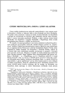 Cztery mistyczki, dwa imiona i jeden klasztor