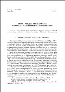 Domy i miejsca rekolekcyjne w diecezji warmińskiej w latach 1869-1945