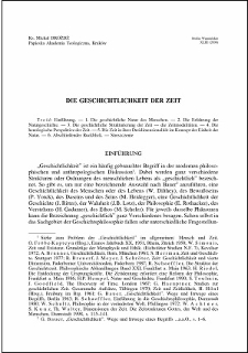 Die Geschichtlichkeit der Zeit