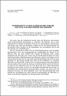 Subsidiarität in der katholischen Kirche : geltung und reichweite des Prinzips