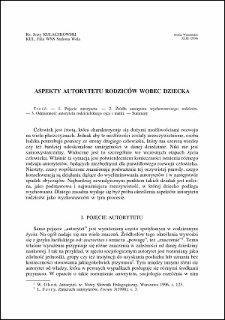 Aspekty autorytetu rodziców wobec dziecka