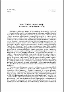 Wielki Post i Wielkanoc w zwyczajach Warmiaków