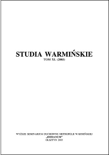 Studia Warmińskie T. 40 (2003) - cały numer
