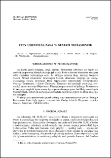 Typy Chrystusa Pana w Starym Testamencie