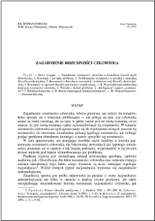Zagadnienie rozumności człowieka