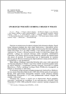 Gwarancje wolności sumienia i religii w Polsce