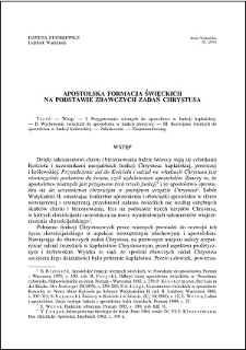 Apostolska formacja świeckich na podstawie zbawczych zadań Chrystusa