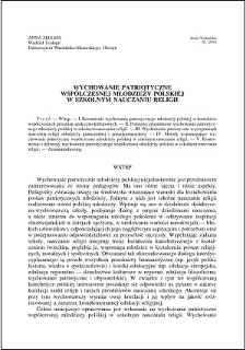 Wychowanie patriotyczne współczesnej młodzieży polskiej w szkolnym nauczaniu religii
