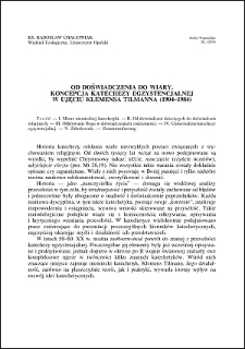 Od doświadczenia do wiary : koncepcja katechezy egzystencjalnej w ujęciu Klemensa Tilmanna (1904-1984)