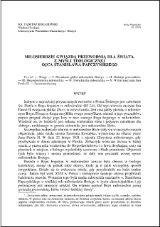 Miłosierdzie gwiazdą przewodnią dla świata : z myśli teologicznej ojca Stanisława Papczyńskiego
