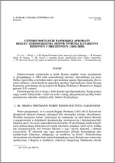 Czterechsetlecie papieskiej aprobaty "Reguły" Zgromadzenia Sióstr Świętej Katarzyny Dziewicy i Męczennicy (1602-2002)