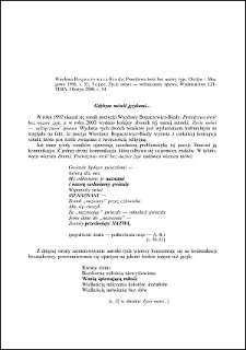 Wiesława Bogaczewicz-Bieda, Prawdziwa treść bez nazwy żyje, Życie mówi - wdzięczność śpiewa : [recenzja]