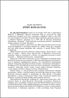 Ksiądz arcybiskup Józef Kowalczyk