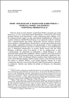 Spory teologiczne w Renesansie Karolińskim : dyskusja wokół zagadnienia podwójnej predestynacji