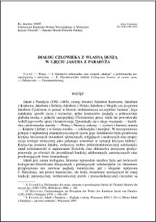 Dialog człowieka z własną duszą w ujęciu Jakuba z Paradyża