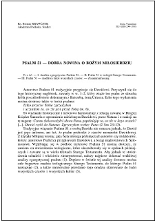 Psalm 51 : dobra nowina o Bożym miłosierdziu