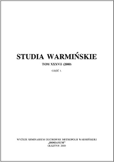 Studia Warmińskie T. 37 (2000) - cały numer