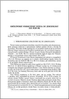 Królewskie wkroczenie Jezusa do Jerozolimy (Łk 19, 28-44)