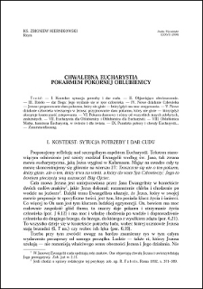 Chwalebna Eucharystia pokarmem pokornej Oblubienicy