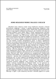 "Homo religiosus" wobec dialogu o religii