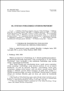 Ks. Stefana Pawlickiego studium przyrody