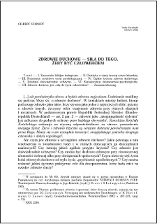 Zdrowie duchowe - siłą do tego, żeby być człowiekiem