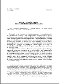 "Kiedy zagraża śmierć.." : problem społecznego wsparcia