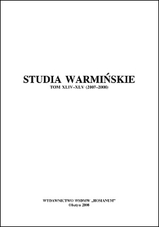 Studia Warmińskie T. 44-45 (2007-2008) - cały numer