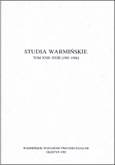 Studia Warmińskie T. 22-23 (1985-1986) - cały numer
