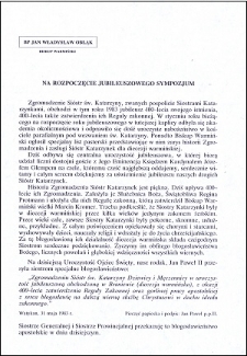 Na rozpoczęcie jubileuszowego sympozjum