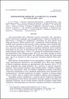 Zgromadzenie Sióstr św. Katarzyny na Warmii w latach 1583-1613