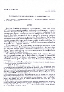 Nauka Stanisława Hozjusza o Słowie Bożym : [część 1]