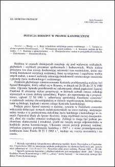Pozycja rodziny w prawie kanonicznym
