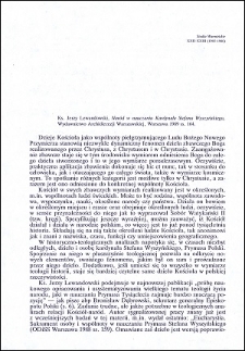 Ks. J. Lewandowski, Naród w nauczaniu Kardynała Stefana Wyszyńskiego : [recenzja]