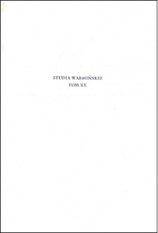 Studia Warmińskie T. 20 (1983) - cały numer